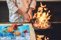 Tempered GLASS Chopping Board – Enormous Induction Cooktop Cover - City Series DD12 A city in the picture