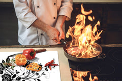 Cubre vitro de cristal templado de Gran Tamaño - Serie de flores DD06A Rosa Negra