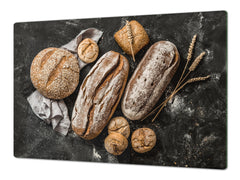 HUGE TEMPERED GLASS CHOPPING BOARD – Bread and flour series DD09 Fresh bread 7