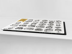 Tempered GLASS Cutting Board - Glass Kitchen Board; Cakes and Sweets Serie DD13 A bakery