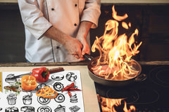 Tempered GLASS Cutting Board - Glass Kitchen Board; Cakes and Sweets Serie DD13 A bakery