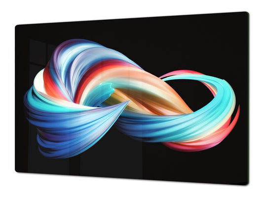 UNIQUE Tempered GLASS Kitchen Board – Abstract Series DD14 Infinite wave
