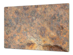 BIG KITCHEN BOARD & Induction Cooktop Cover – Glass Pastry Board DD34 Rusted textures Series: Rusted iron texture