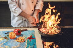 HUGE TEMPERED GLASS COOKTOP COVER – Glass Cutting Board and Worktop Saver DD33 Colourful abstractions Series: Current of colors