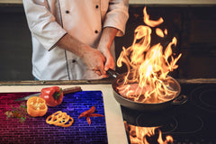GIGANTIC CUTTING BOARD and Cooktop Cover - Glass Kitchen Board DD35 Textures and tiles 1 Series: Blue and pink neon wall