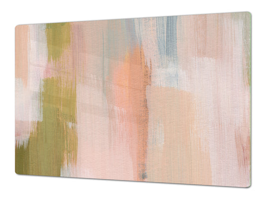 HUGE Cutting Board – Worktop saver and Pastry Board – Glass Kitchen Board DD37 Vintage leaves and patterns Series: Versatile artistic backdrop