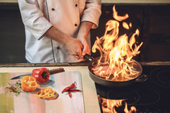 GIGANTE ASSE DA CUCINA e Copri-piano cottura a induzione; Serie di alimenti DD16: Cibo africano