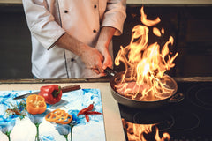 Cubierta de placa de inducción - Tabla para cortar vidrio - Serie de flores DD06B Una rosa azul