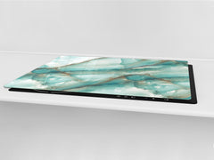 Gigantic Worktop saver and Pastry Board - Tempered GLASS Cutting Board DD21 Marbles 1 Series: Cold blue onyx