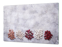 UNIQUE Tempered GLASS Kitchen Board Fruit and Vegetables series DD02 Beans 1