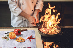 UNIQUE Tempered GLASS Kitchen Board Fruit and Vegetables series DD02 Beans 1