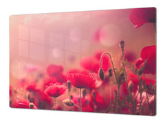 Induction Cooktop Cover – Glass Cutting Board- Flower series DD06B Poppies 4