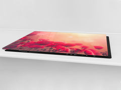 Induction Cooktop Cover – Glass Cutting Board- Flower series DD06B Poppies 5