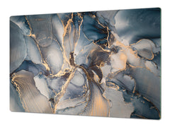 HUGE TEMPERED GLASS COOKTOP COVER – Glass Cutting Board and Worktop Saver DD33 Colourful abstractions Series: Fluid art painting