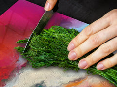 UNIQUE Tempered GLASS Kitchen Board – Abstract Series DD14 Colorful spots