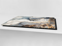 HUGE TEMPERED GLASS COOKTOP COVER – Glass Cutting Board and Worktop Saver DD33 Colourful abstractions Series: Artistic mixture of paints