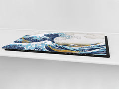 Induction Cooktop Cover – Glass Worktop saver: Fantasy and fairy-tale series DD18 A great wave