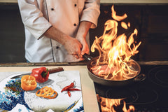 Induction Cooktop Cover – Glass Worktop saver: Fantasy and fairy-tale series DD18 A great wave