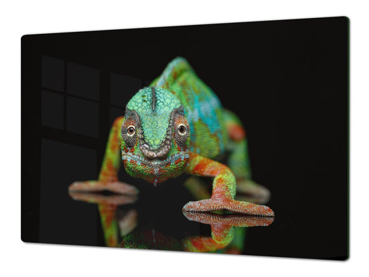 Gigantic Worktop saver and Pastry Board - Tempered GLASS Cutting Board Animals series DD01 Chameleon 2