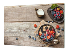 BIG KITCHEN BOARD & Induction Cooktop Cover – Glass Pastry Board - Food series DD16 Porridge