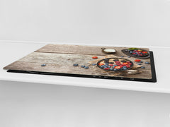 BIG KITCHEN BOARD & Induction Cooktop Cover – Glass Pastry Board - Food series DD16 Porridge