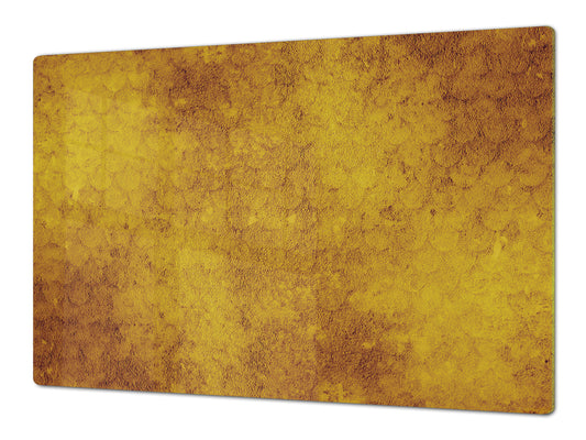 ENORMOUS Tempered GLASS Chopping Board - Induction Cooktop Cover DD36 Textures and tiles 2 Series: Abstract golden fish scales