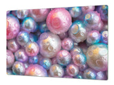 UNIQUE Tempered GLASS Kitchen Board – Impact & Scratch Resistant Cooktop cover – SINGLE: 80 x 52 cm; DOUBLE: 40 x 52 cm; DD39 Colourful Variety Series: Shiny pearls 1
