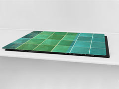 GIGANTIC CUTTING BOARD and Cooktop Cover - Glass Kitchen Board DD35 Textures and tiles 1 Series: Green vintage ceramic tiles 3
