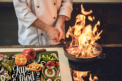 BIG KITCHEN BOARD & Induction Cooktop Cover – Glass Pastry Board - Food series DD16 Japan food