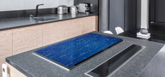 GIGANTIC CUTTING BOARD and Cooktop Cover - Glass Kitchen Board DD35 Textures and tiles 1 Series: Blue brick background