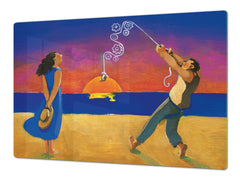 Induction Cooktop Cover – Glass Worktop saver: Fantasy and fairy-tale series DD18 A date on fish