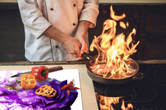 Cubierta de placa de inducción - Tabla para cortar vidrio - Serie de flores DD06B Rosa Morada