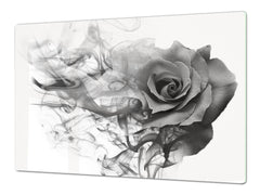 Cubierta de placa de inducción - Tabla para cortar vidrio - Serie de flores DD06B Rosa gris