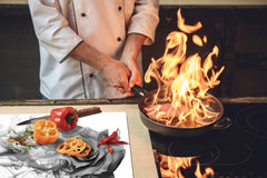 Cubierta de placa de inducción - Tabla para cortar vidrio - Serie de flores DD06B Rosa gris