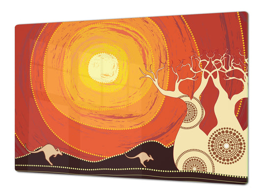 GÉANT PLANCHE À DÉCOUPER EN VERRE TREMPÉ; Série Marroco DD21: Baobab