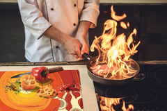 HUGE TEMPERED GLASS CHOPPING BOARD ; Moroccan design Series DD21 Baobab Tree