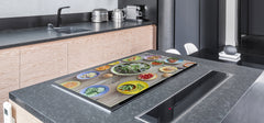 BIG KITCHEN BOARD & Induction Cooktop Cover – Glass Pastry Board - Food series DD16 Vegetable salad