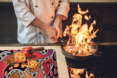 Worktop saver and Pastry Board – Cooktop saver; Series: Outside Series DD19 Aboriginal art