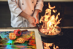 Worktop saver and Pastry Board – Cooktop saver; Series: Outside Series DD19 A colorful picture