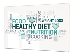 GIGANTIC CUTTING BOARD and Cooktop Cover - Expressions Series DD17 Healthy diet cloud