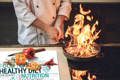 GIGANTIC CUTTING BOARD and Cooktop Cover - Expressions Series DD17 Healthy diet cloud