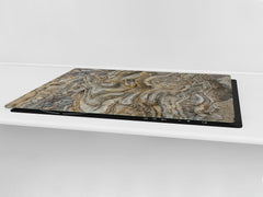 Impact & Scratch Resistant Glass Cutting Board and worktop saver; Texture Series DD20 Stones