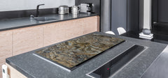 Impact & Scratch Resistant Glass Cutting Board and worktop saver; Texture Series DD20 Stones