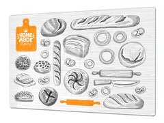 HUGE TEMPERED GLASS CHOPPING BOARD – Bread and flour series DD09 Home Made Bakery