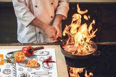 HUGE TEMPERED GLASS CHOPPING BOARD – Bread and flour series DD09 Home Made Bakery