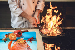 Gigantic Worktop saver and Pastry Board - Tempered GLASS Cutting Board Animals series DD01 Flamingo