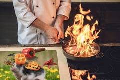 Gigantic Worktop saver and Pastry Board - Tempered GLASS Cutting Board Animals series DD01 Piggy