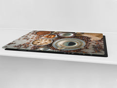 Worktop saver and Pastry Board – Glass Kitchen Board- Coffee series DD07 Coffee 9