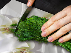 Cubierta de placa de inducción - Tabla para cortar vidrio - Serie de flores DD06B Orquidea Blanca 1