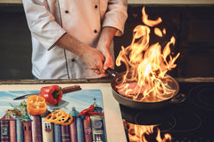 Induction Cooktop Cover – Glass Worktop saver: Fantasy and fairy-tale series DD18 Cottages from books